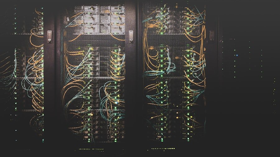 NVR rack with status LEDs